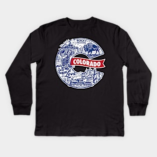 Classic Colorado Blues Kids Long Sleeve T-Shirt